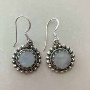 Sterling Silver Moonstone Dangle Earrings